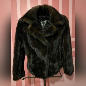 Marvin Richards Dark Brown Plush Faux Fur Jacket